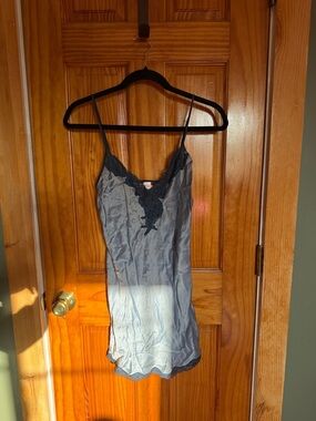 Victoria's Secret Slate Blue Lace Trim Slip